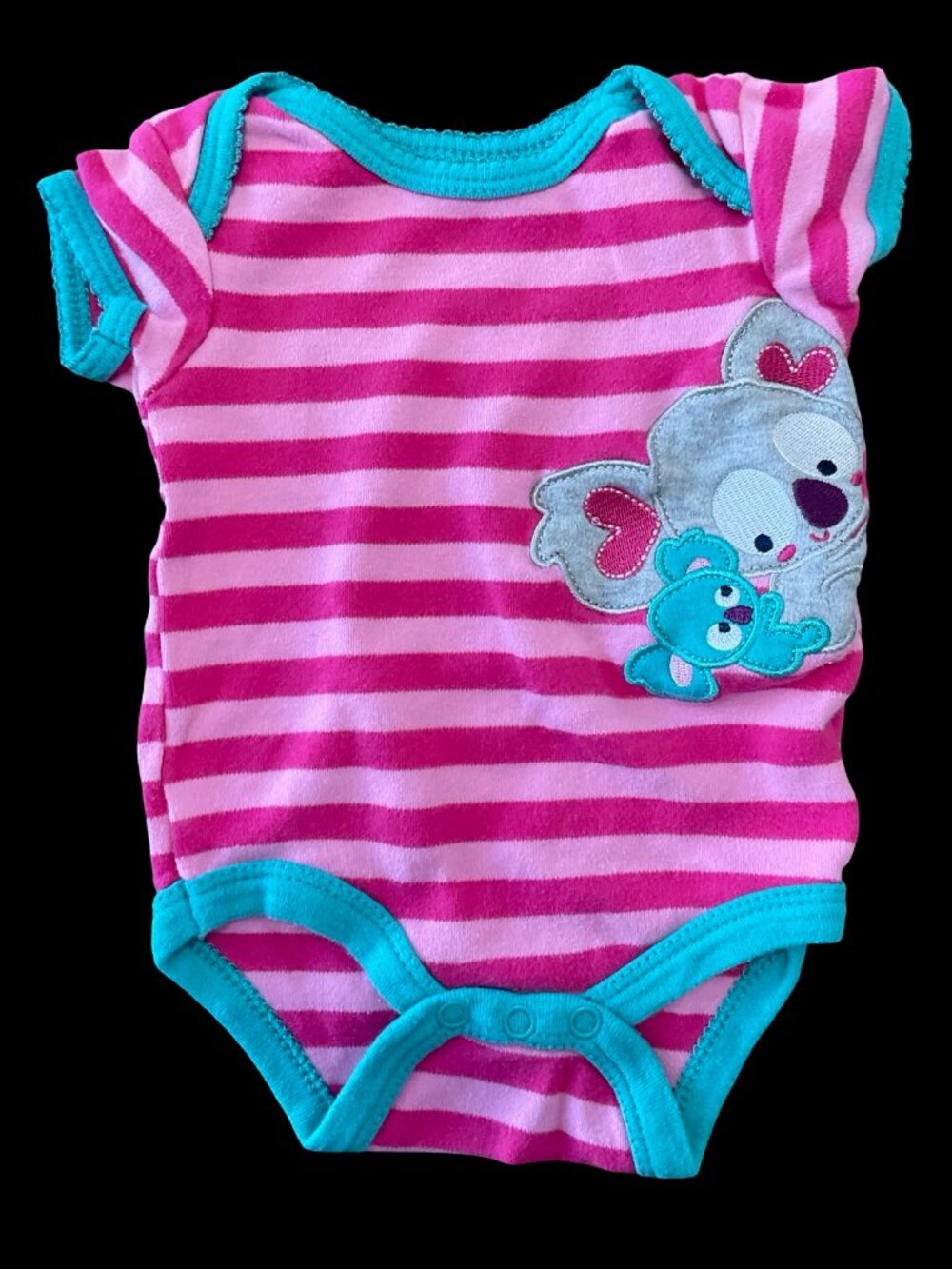 🌻10/$25 - Pink Striped Onesie w/ Koala Applique